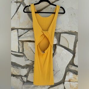 Yellow ribbed dress in perfect condition by princess polly.